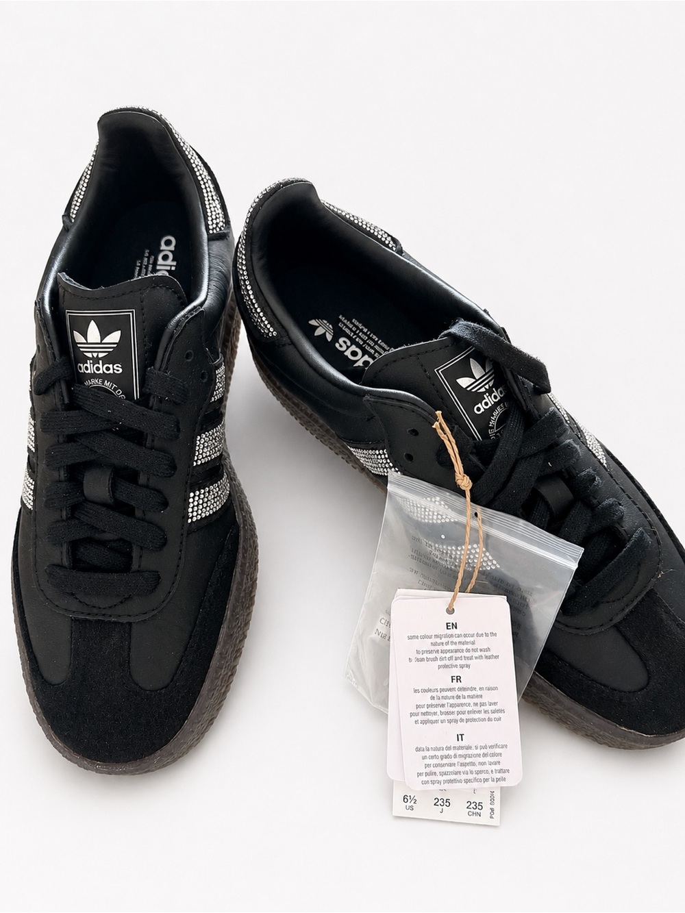 Adidas Samba Black Crystal Rhinestone Custom Women’s 6.5 New No Box